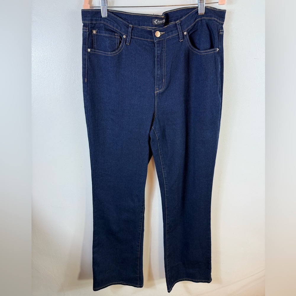 Nanette Lepore Jeans Belle‎ High Rise Bootcut Blue Size 16 Stretch Dark